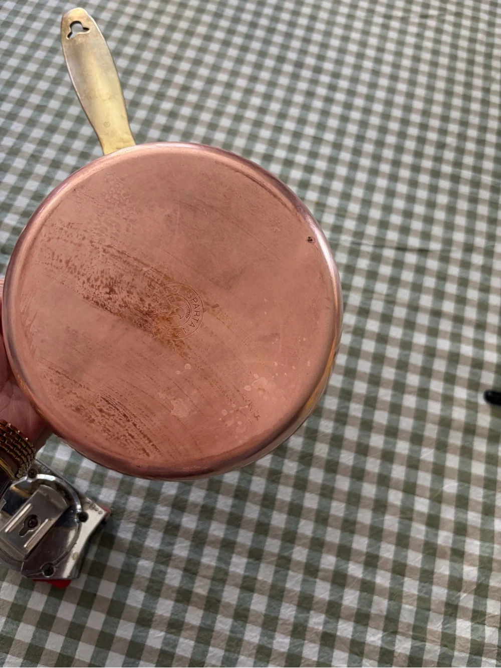 Copper-Finish Saucepan with Brass Handle - Copper Color - Spartan